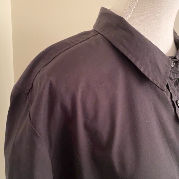 Ricki's Black Cotton Blend Classic Fit Casual Office Button Up Shirt- Sz-XXL - Picture 4 of 14